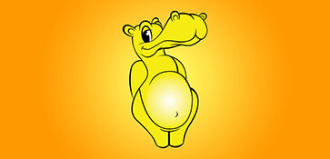 Illustratie illustraties gele nijlpaard geel nijlpaarden