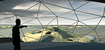 3D visual visualisatie exterieur eiland render 3D visual visualisatie exterieur eiland render