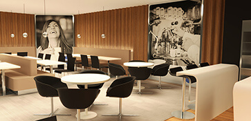 3D visual visualisatie interieur cafe bar loungebar render