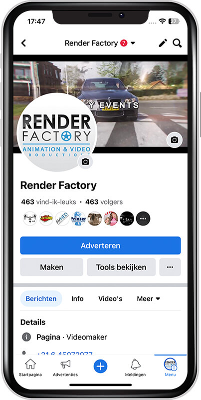 render factory Facebook profiel profile breda