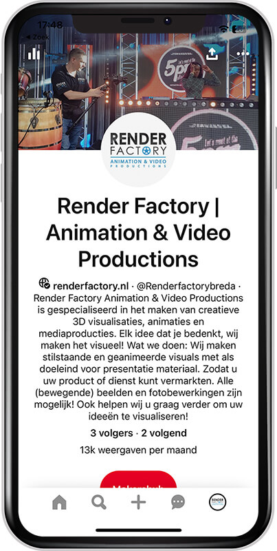 render factory Pinterest bord sectie breda