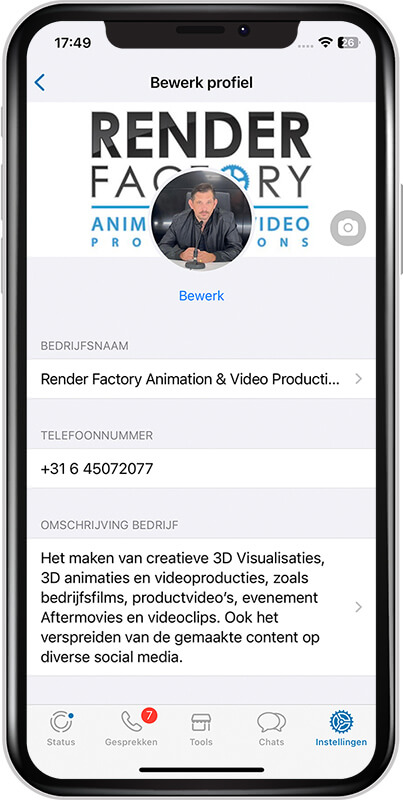 render factory Whatsapp Business catalogus breda