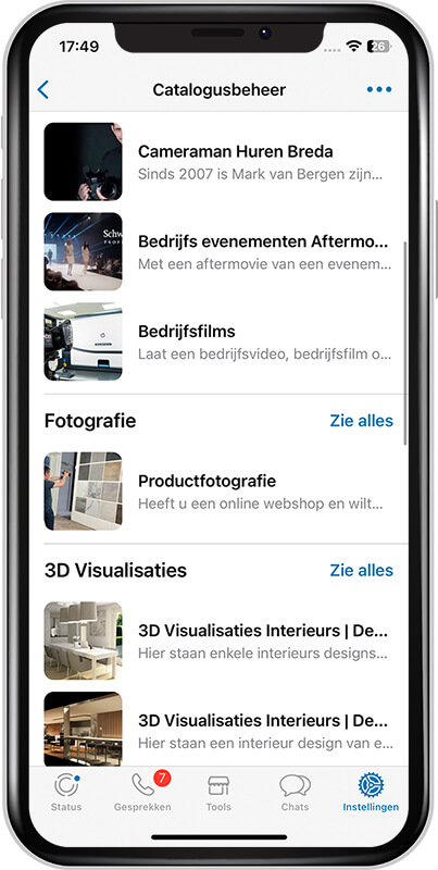 render factory Whatsapp Business catalogus breda